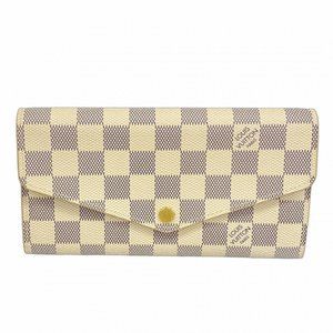 Louis Vuitton Damier Azur Portefeuille Sarah Long Wallet N63208 White Women's